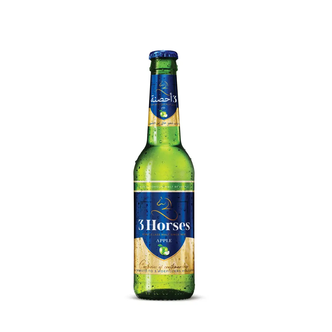 3 Horses Apple Glass Bottle