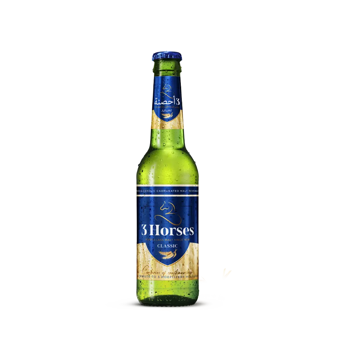 3 Horses Classic Glass Bottle