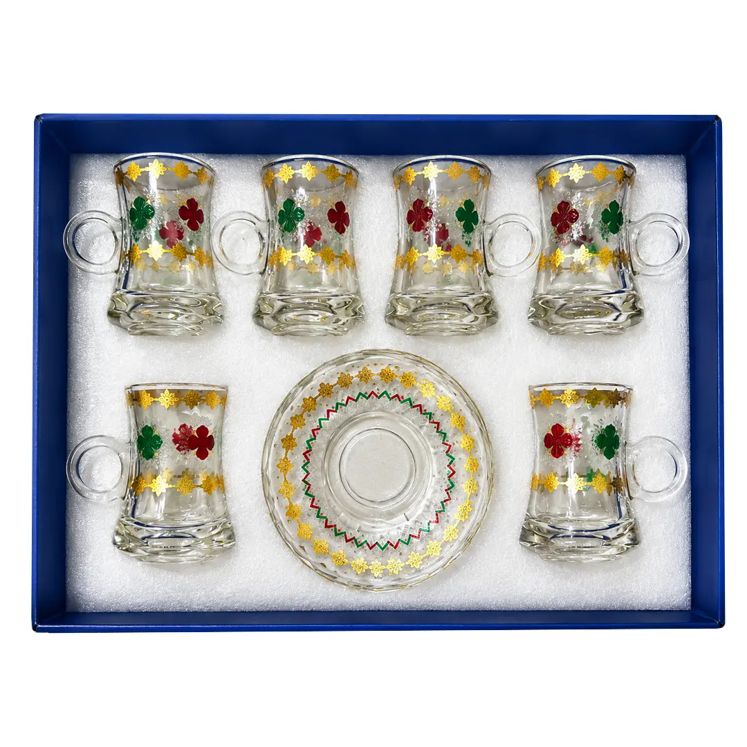 Tea Glass High No 8190 Blue 6 Cups